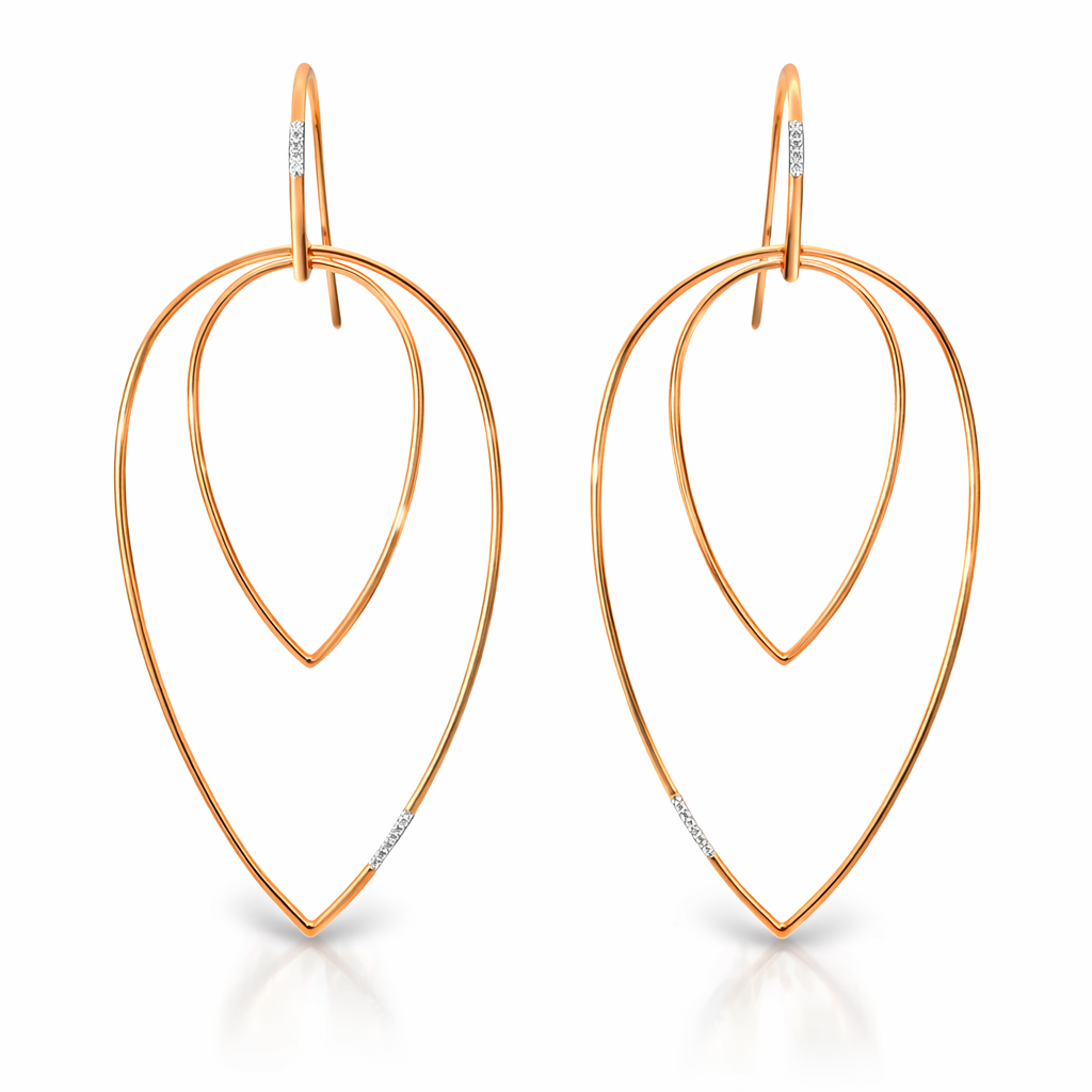 0.05CT Diamond Earring 14k Rose Gold