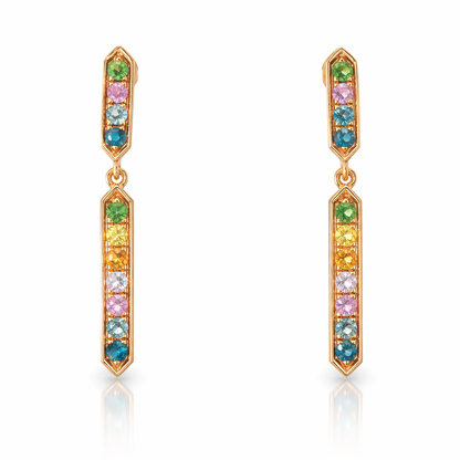 0.35CT Mixed Sapphire 14k Rose Gold Earring