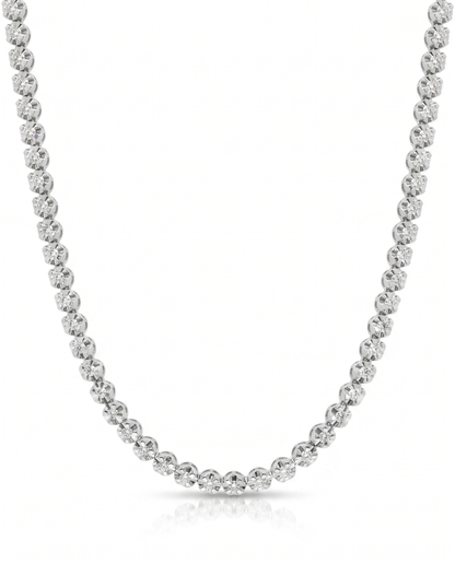 4.69CT Natural Diamond Tennis Necklace Buttercup 14k Yellow Gold