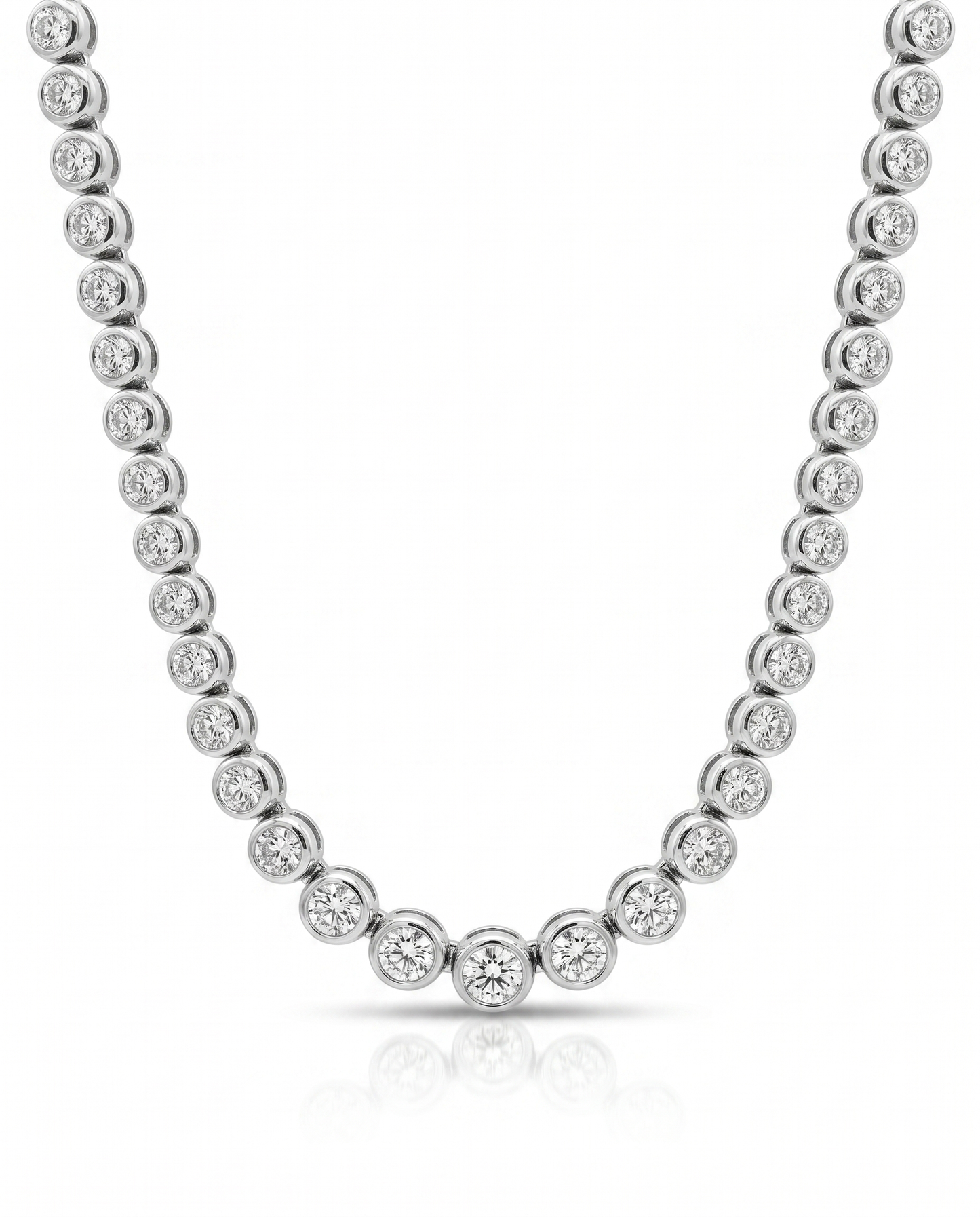 3.46CT Diamond  Tennis Necklace 14k White Gold
