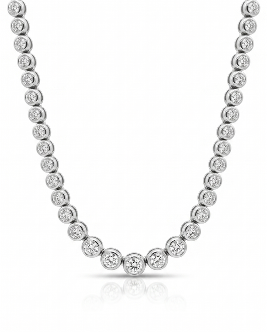 3.46CT Diamond  Tennis Necklace 14k White Gold