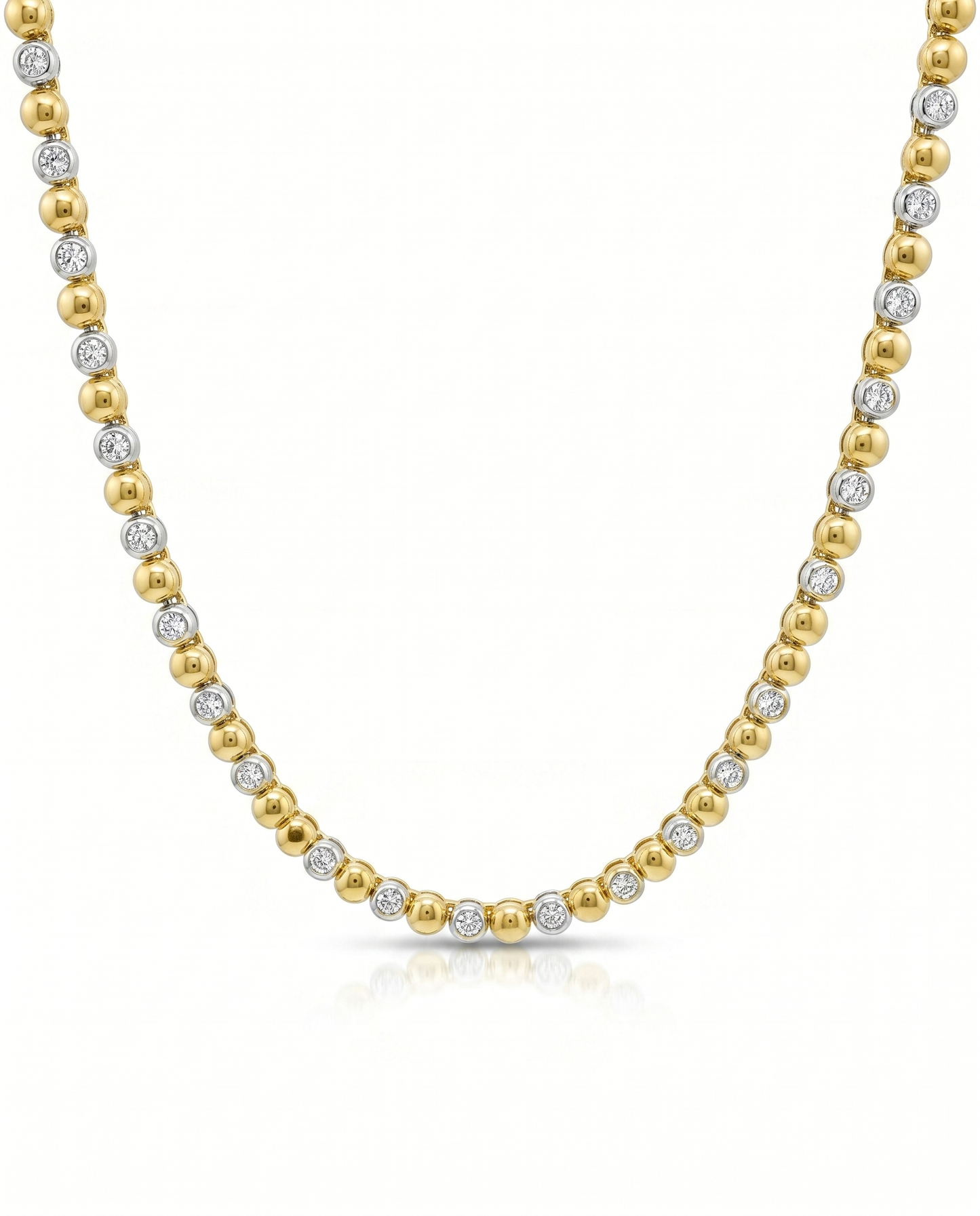 1.06Ct Diamond Bezel Necklace 14K Yellow Gold