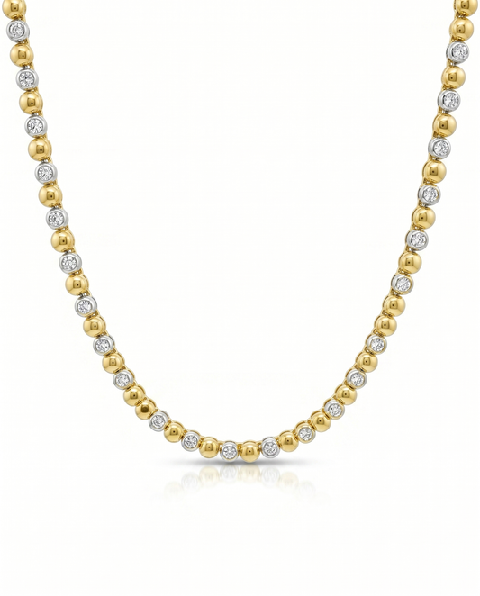 1.06Ct Diamond Bezel Necklace 14K Yellow Gold