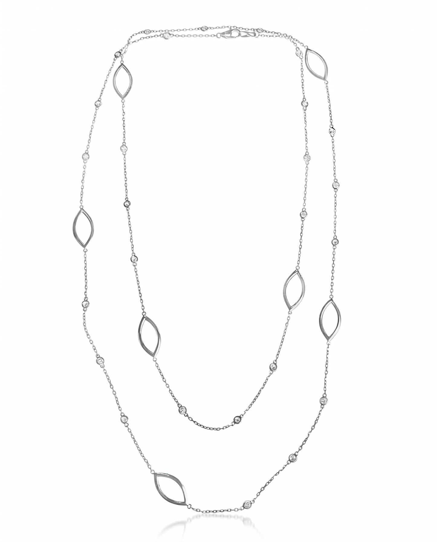 1.07CT Diamond Necklace 14k White Gold