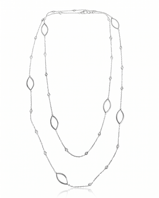 1.07CT Diamond Necklace 14k White Gold
