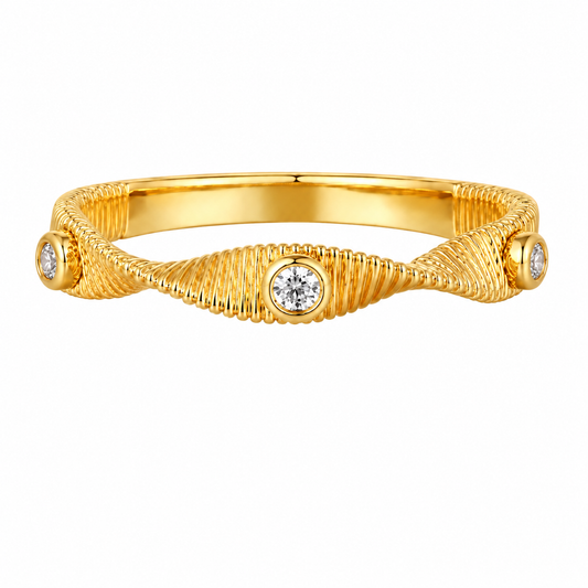 0.08CT Diamond Ring 14K Yellow Gold