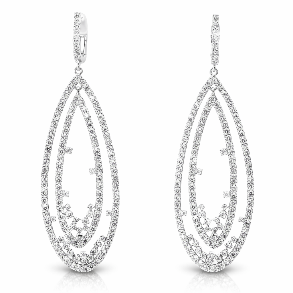6.37Ct Diamond Earring 14k White Gold