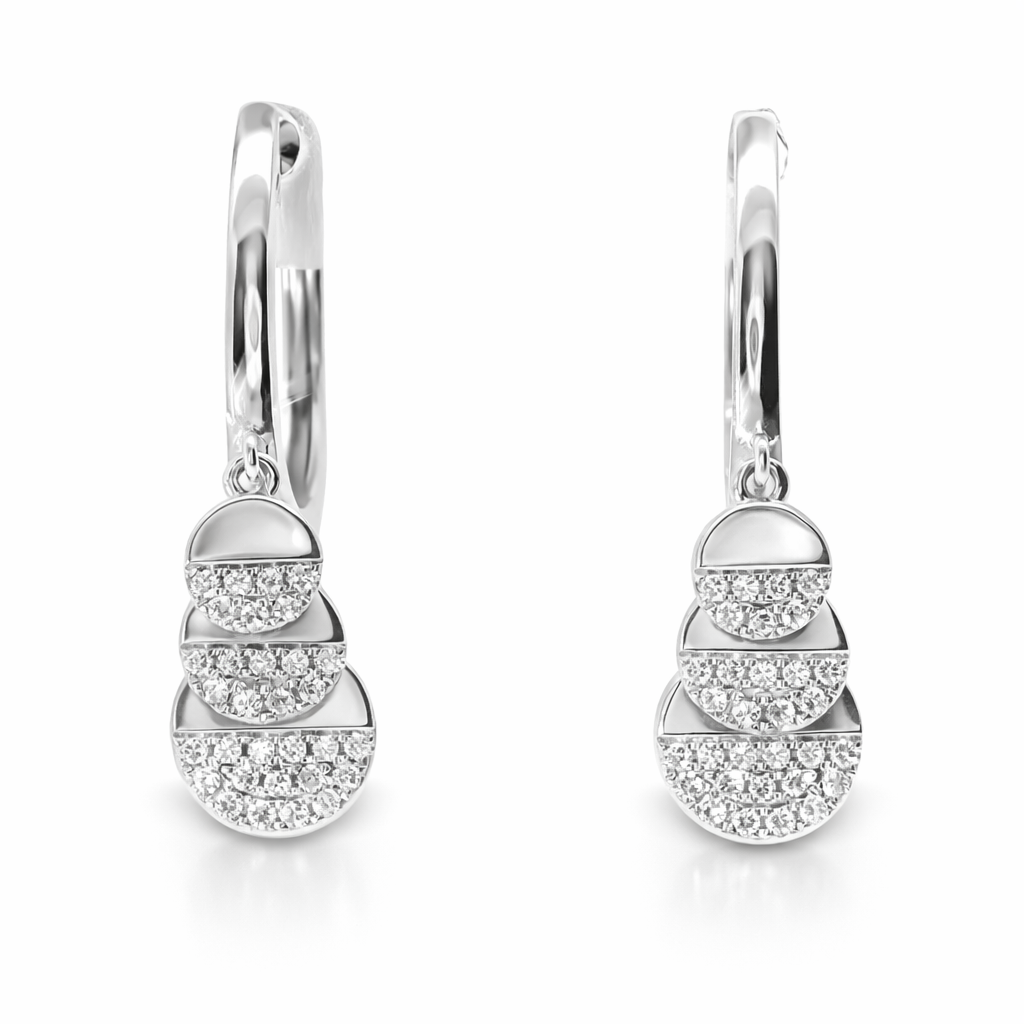 0.21CT Diamond 14k White Gold Earring