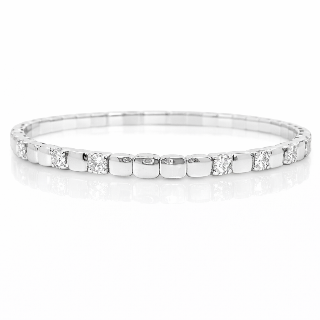 0.92CT Diamond Bangle 18k White Gold