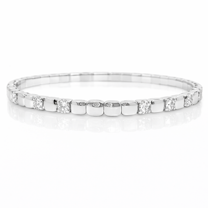 0.92CT Diamond Bangle 18k White Gold