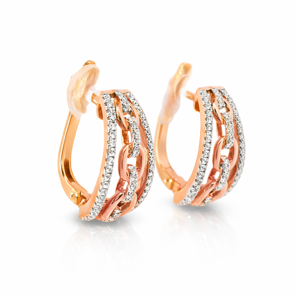 0.38CT Diamond 14k Rose Gold Earring