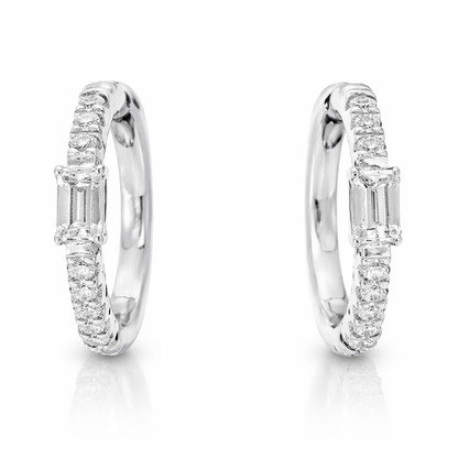 0.46CT Diamond 14k White Gold Earring