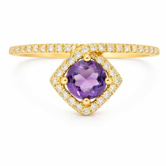 0.44CT Mixed Sapphire Ring 14k Yellow Gold