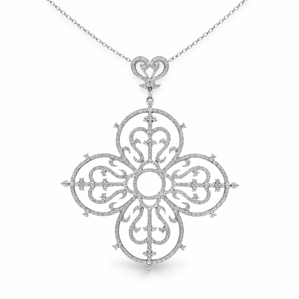 3.00ct diamond cross pendant in 14k white gold – Niara