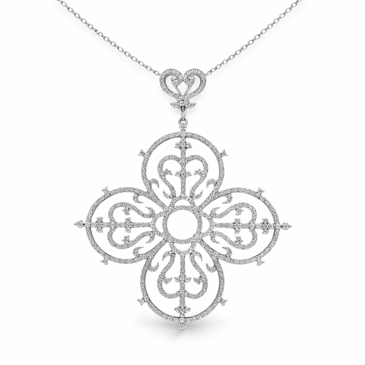 3.00ct diamond cross pendant in 14k white gold – Niara