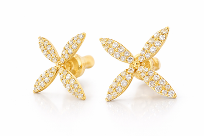 0.55CT Diamond 14k Yellow Gold Earring