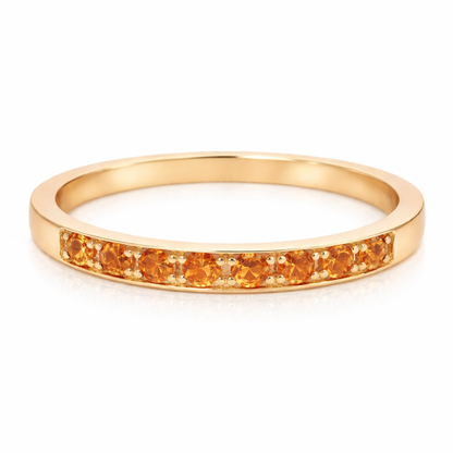 0.17CT Orange Sapphire Ring 14k Yellow Gold