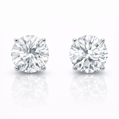 5.07CT Lab Diamond Certified Martini Stud 14k White Gold Earring