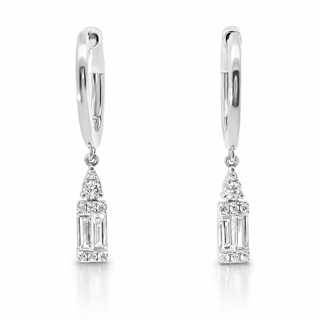 0.36CT Diamond 14k White Gold Earring