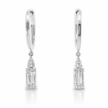0.36CT Diamond 14k White Gold Earring