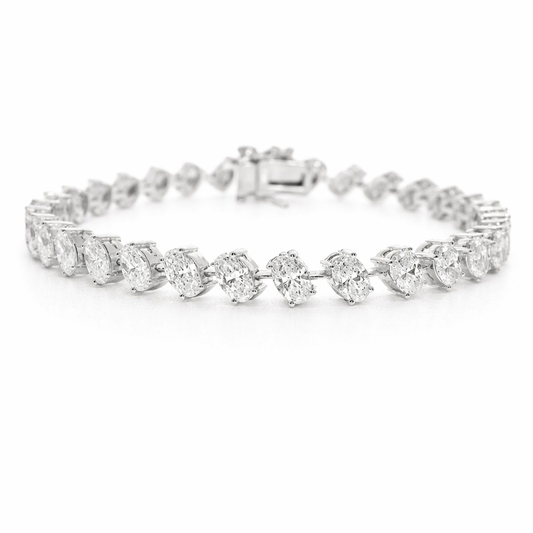 7.47CT Lab Diamond Bracelet 14k white Gold