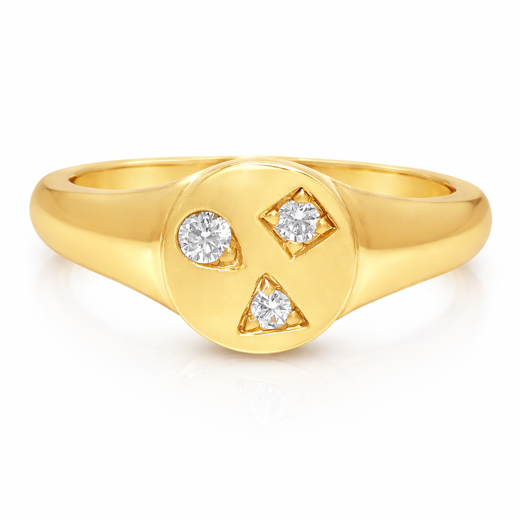 0.06CT Diamond Ring 14k Yellow Gold