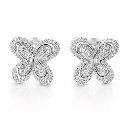 0.68CT Diamond 14k White Gold Earring