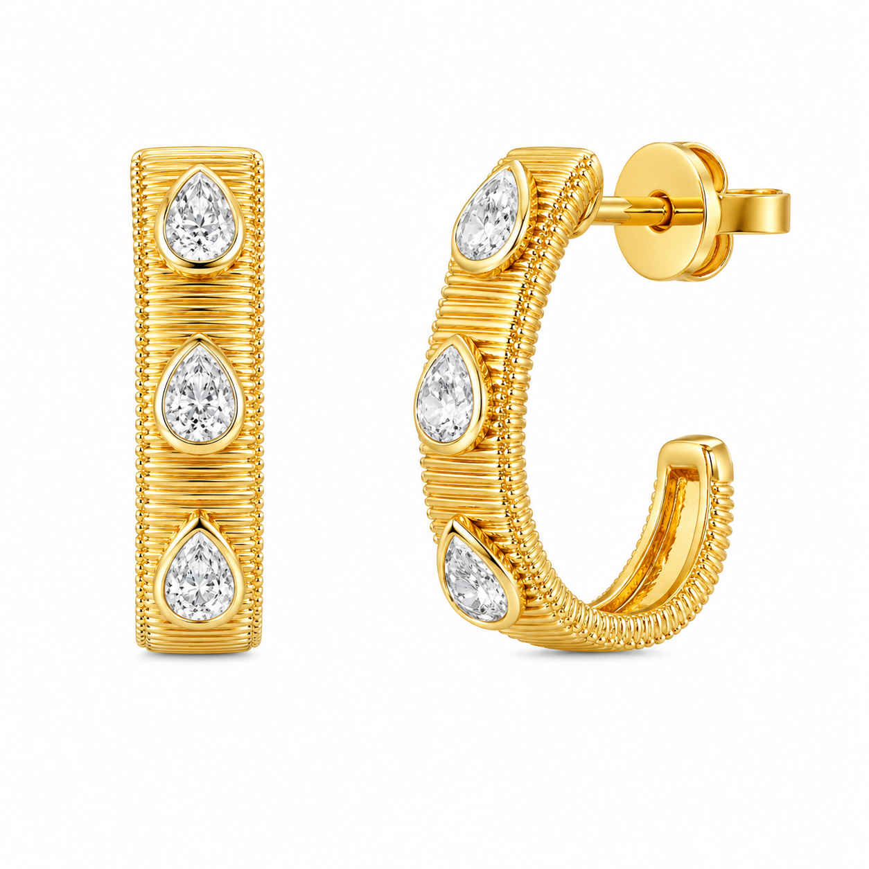 0.20CT Diamond Earring 14K Yellow Gold