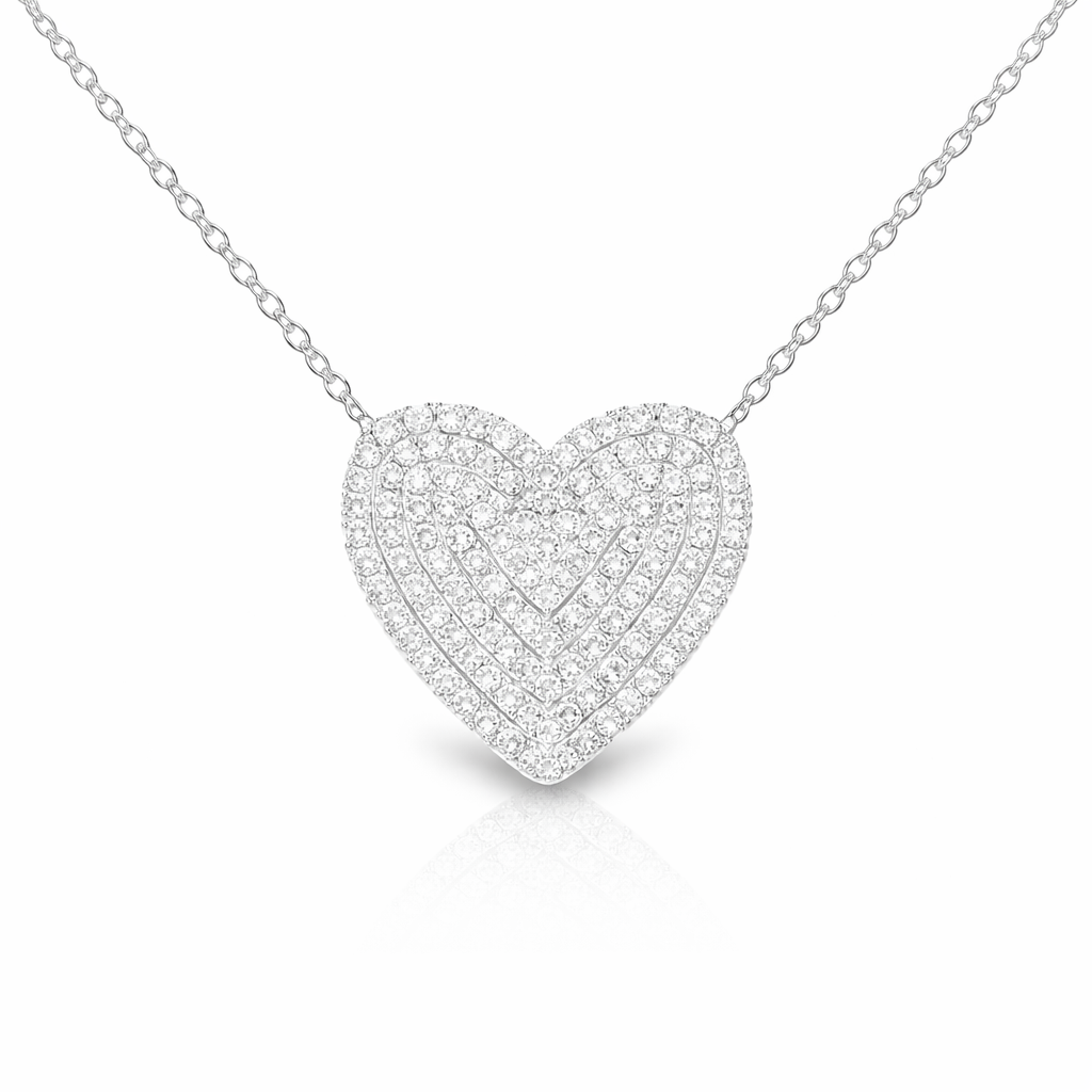 0.43ct diamond heart pendant in 14k white gold – Niara