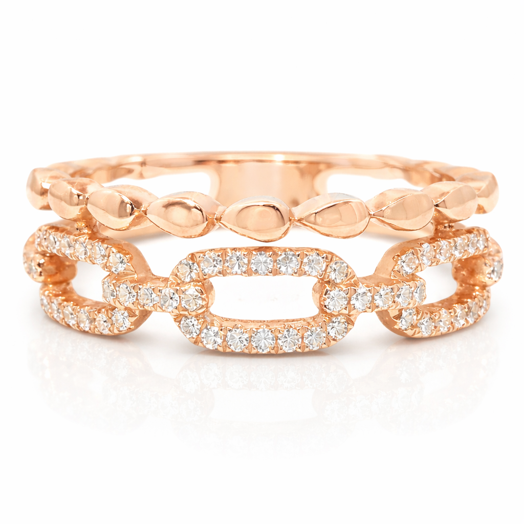 0.17CT Diamond Ring 14k Rose Gold