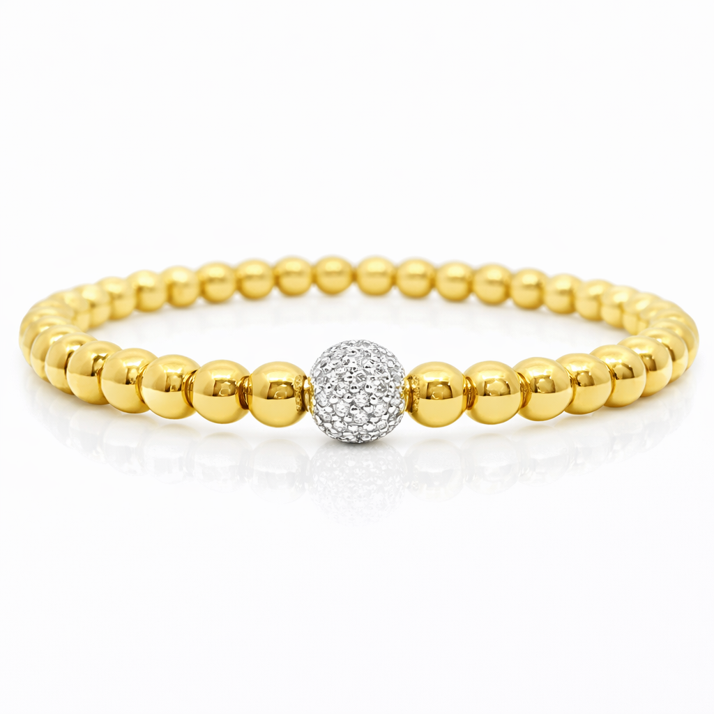 0.48CT Diamond Bangle 14k Yellow Gold