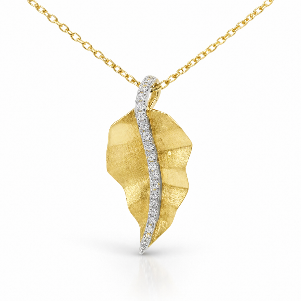 0.09ct diamond pendant in 14k yellow gold – Niara