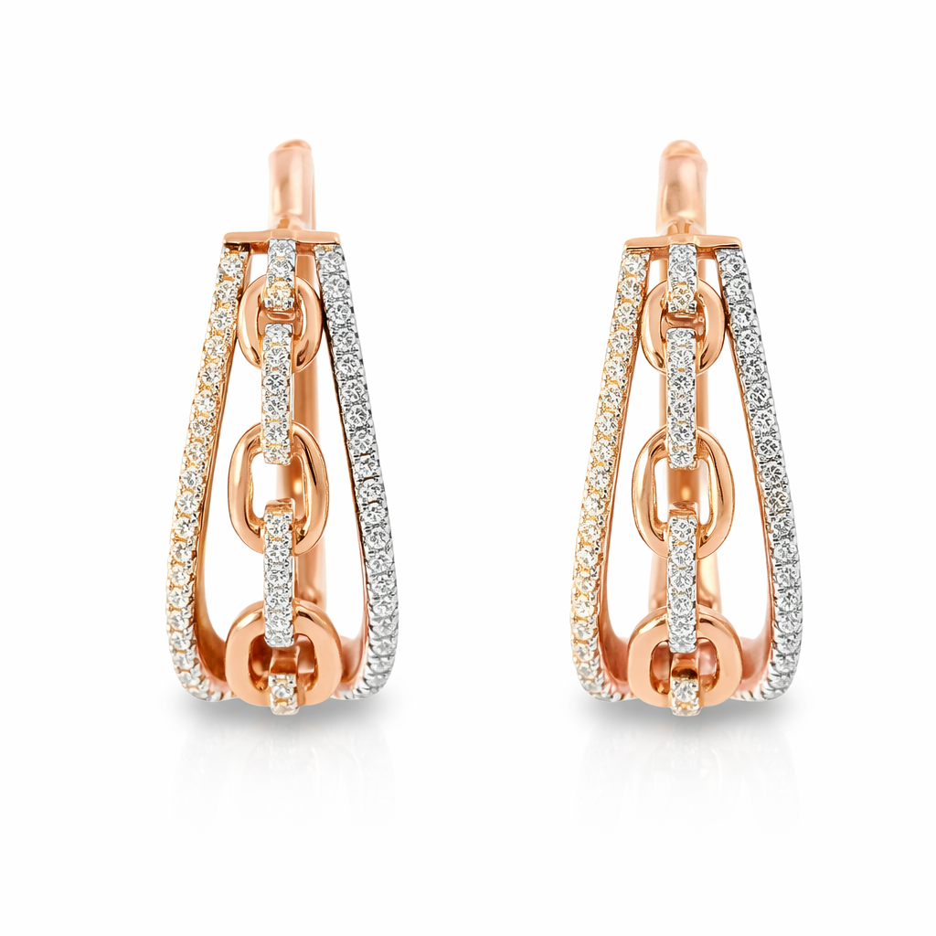 0.38CT Diamond 14k Rose Gold Earring