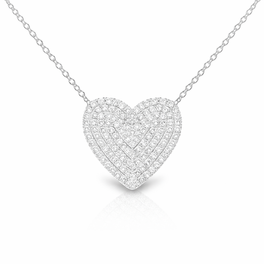 0.66ct diamond heart pendant in 14k white gold – Niara