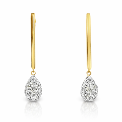 0.42CT Diamond 14k Yellow Gold Earring