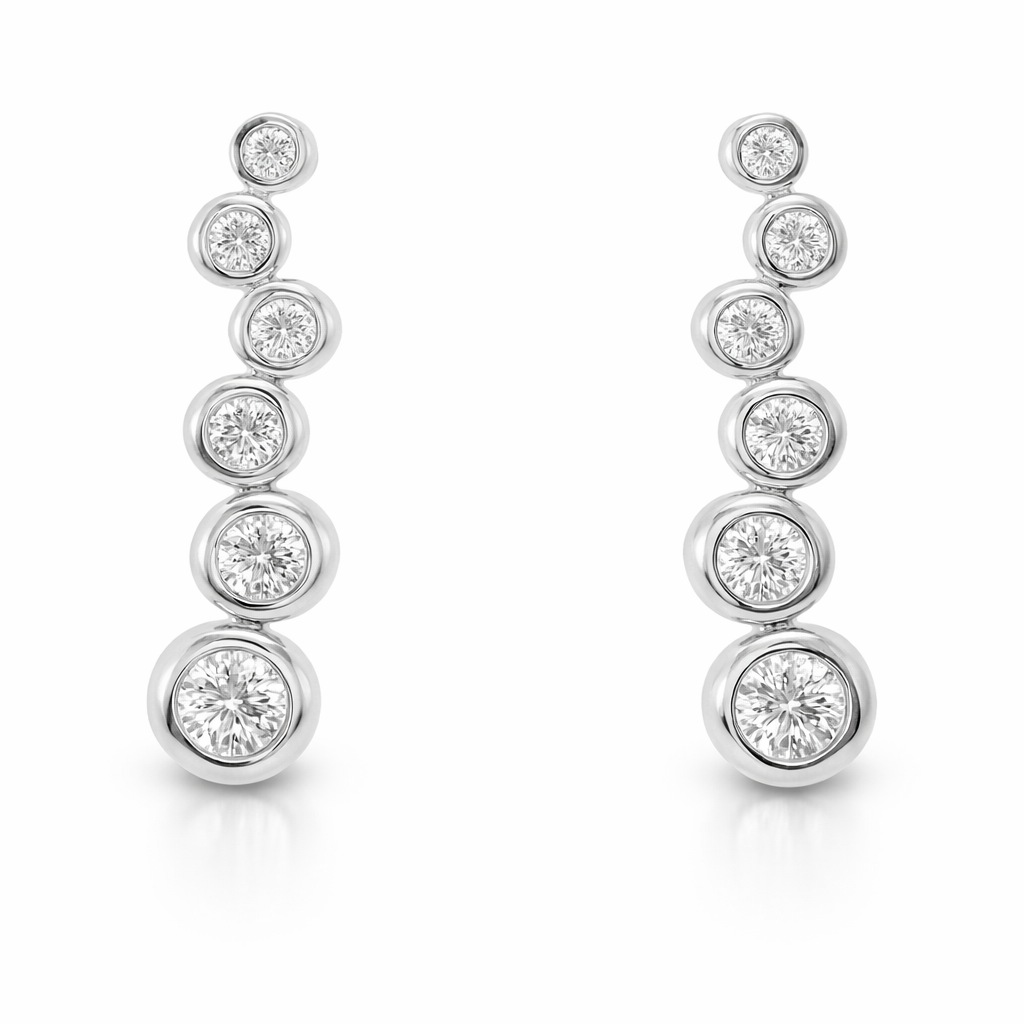 0.18CT Diamond 14k White Gold Earring