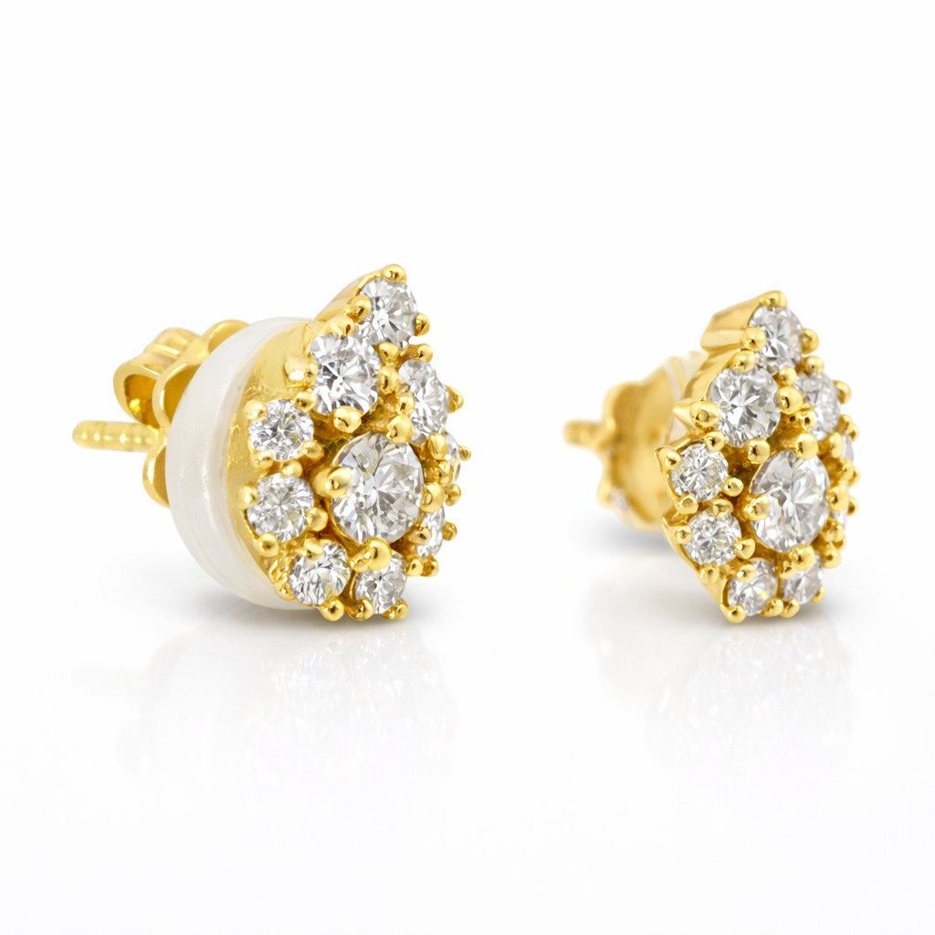 0.70CT Diamond  14k  Yellow Gold Earring