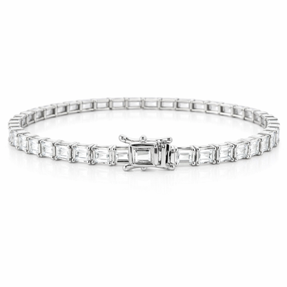 5.97CT Emerald Cut Lab Diamond Tennis Bracelet 14K Gold