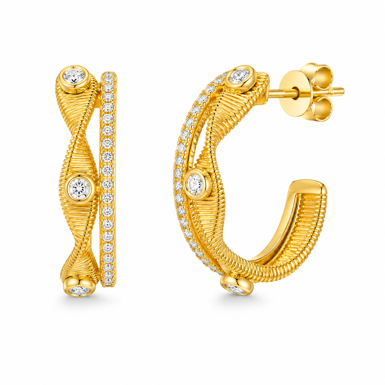 0.35Ct Diamond Earring 14K Yellow Gold
