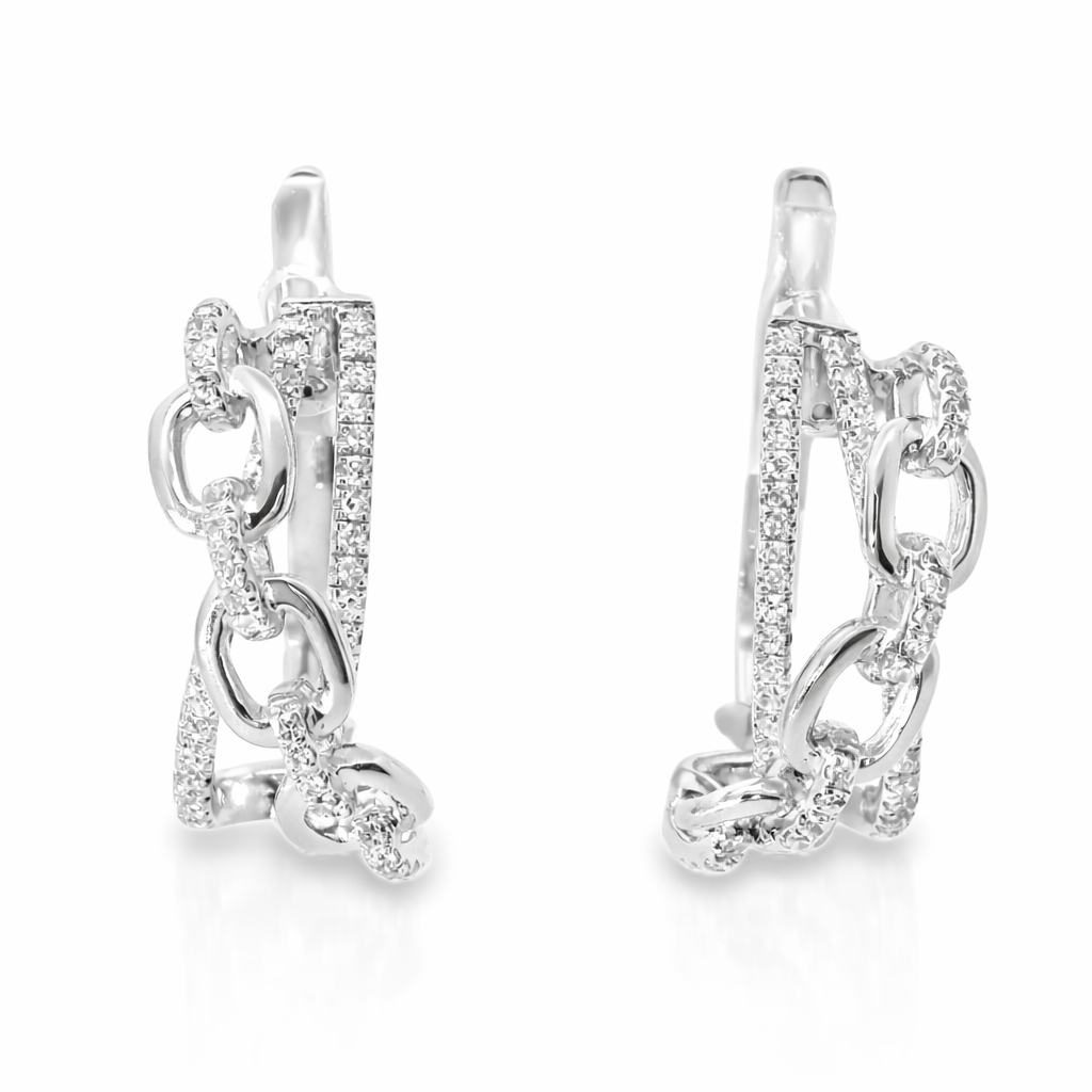 0.38CT Diamond 14K White Gold Earring