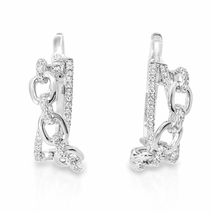 0.38CT Diamond 14K White Gold Earring