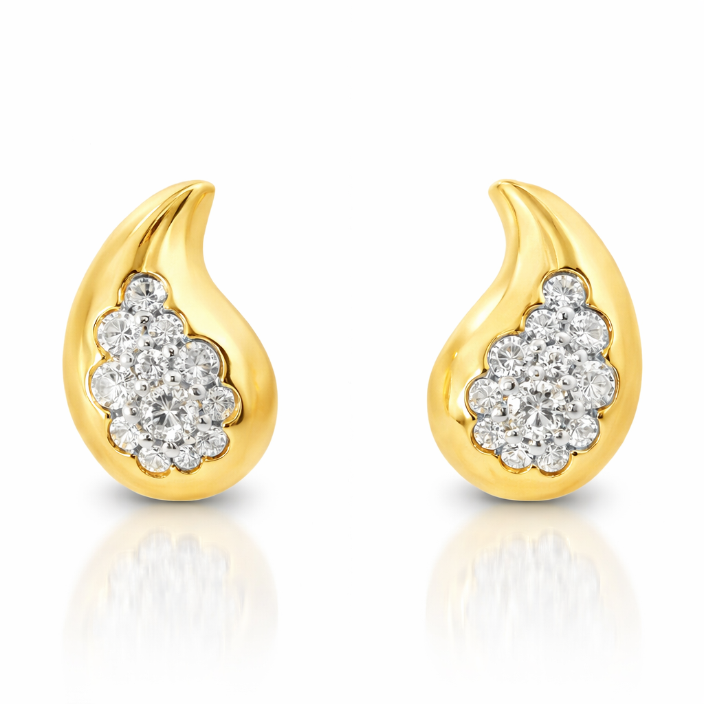 0.25CT Diamond 14k Yellow Gold Earring
