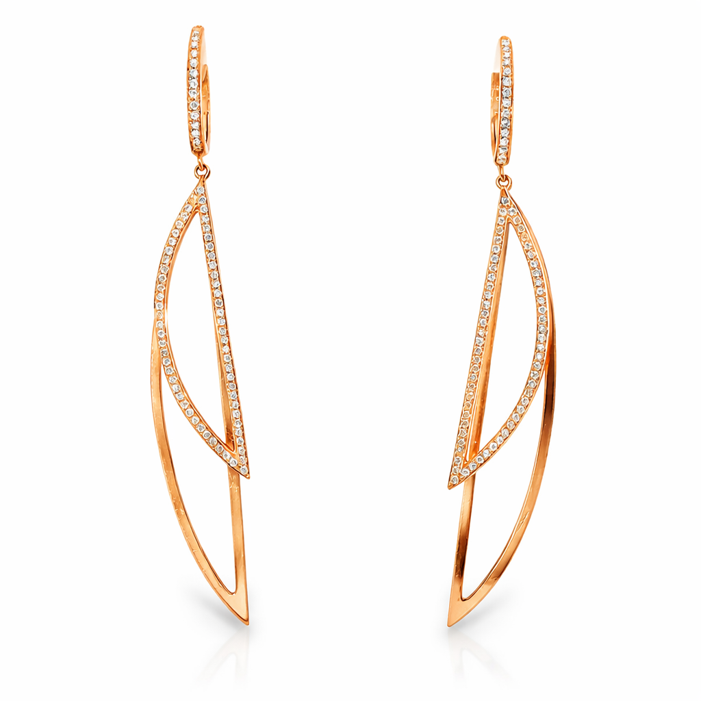 0.44Ct Diamond Earring 14k Rose Gold