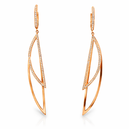 0.44Ct Diamond Earring 14k Rose Gold