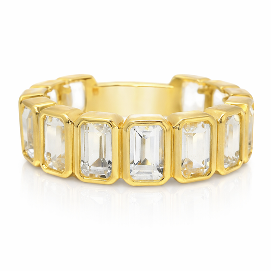 4.00CT White Topaz 14k Yellow Gold