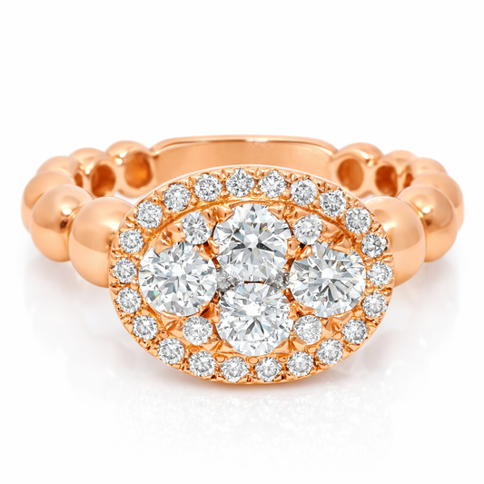 0.58CT Diamond Ring 18K Rose Gold