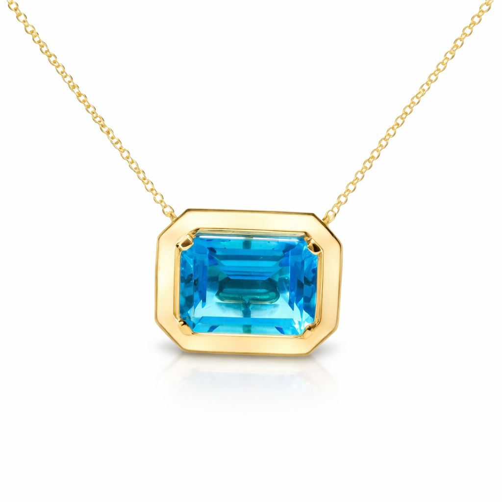 topaz pendant in 14k white gold – Niara