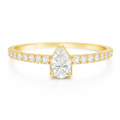0.30CT Diamond Ring 18k Yellow Gold