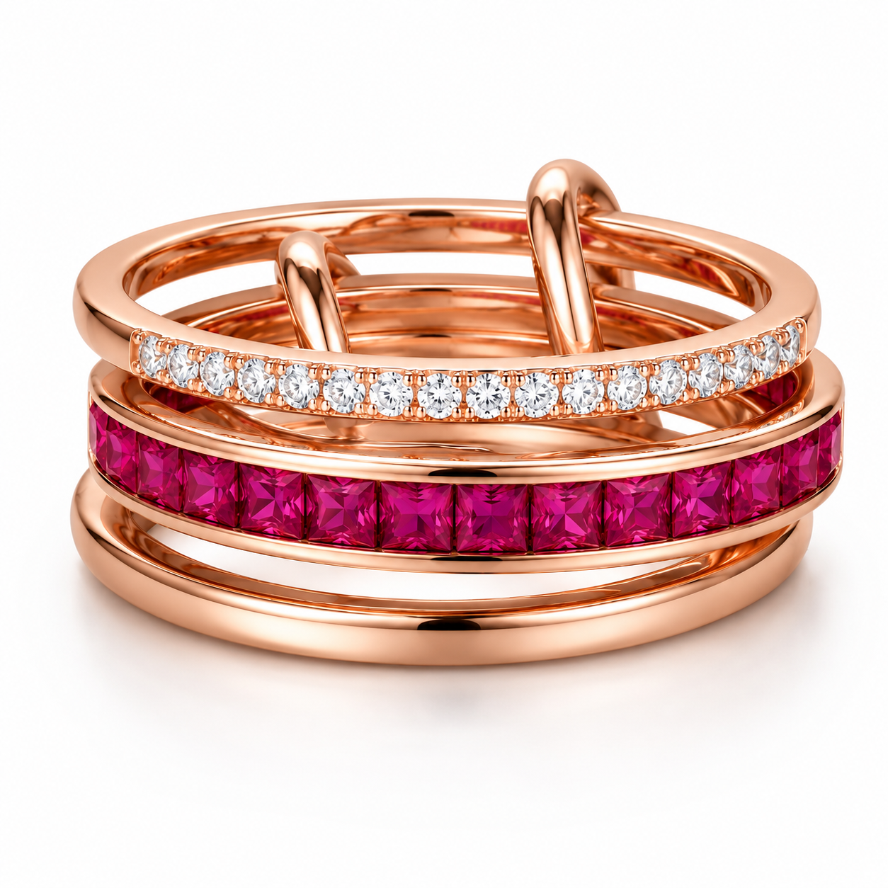 14K Rose Gold Ring with Pink Sapphire