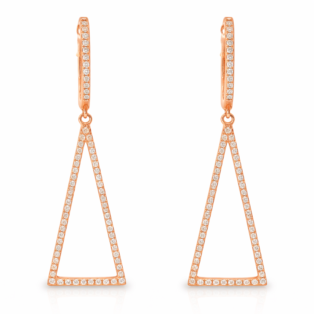 0.42CT  Diamond  14k Rose Gold Earring